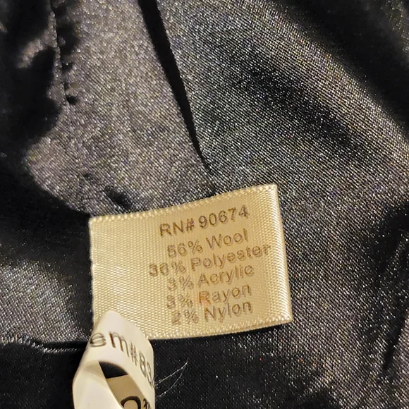 Boston Proper Jacket Wool Black Coat Open Front Belted Trench Size 14 - Picture 5 of 5